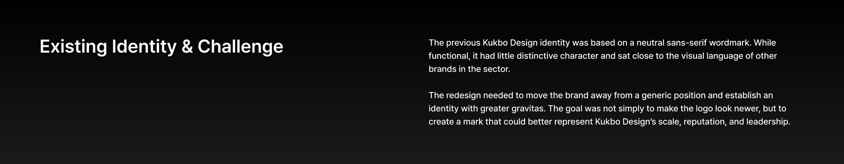 KUKBO DESIGN Identity Renewal, Duedance