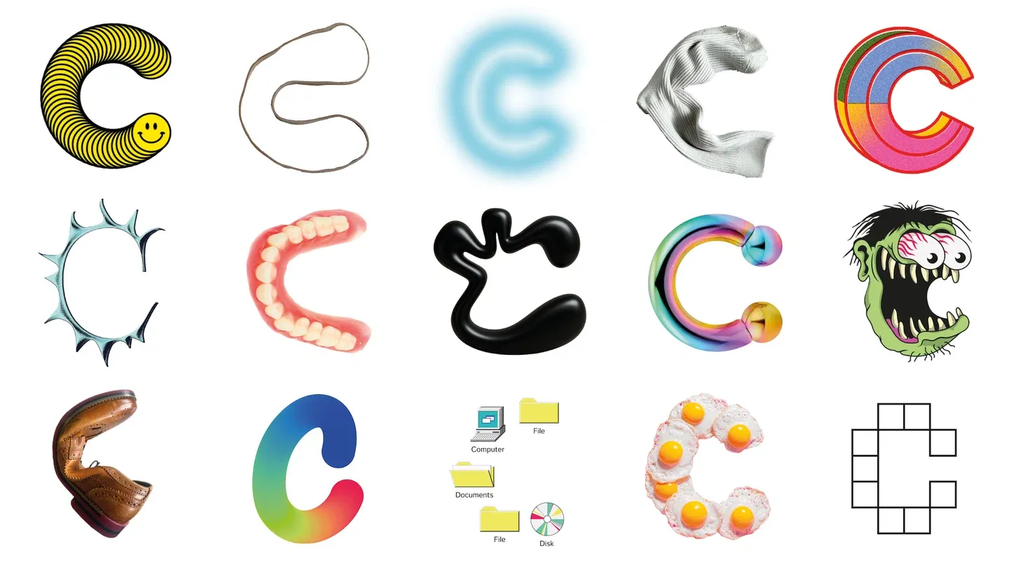 팀원들이 각자 그린 4Creative 의 4C 모노그램